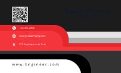 Software Engineer's Contact Info on Black and Red