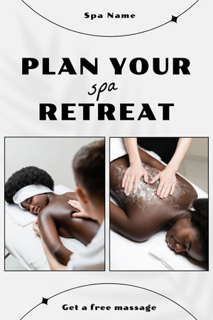 Free Massage Offer for Spa Salon Ad Pinterest Design Template