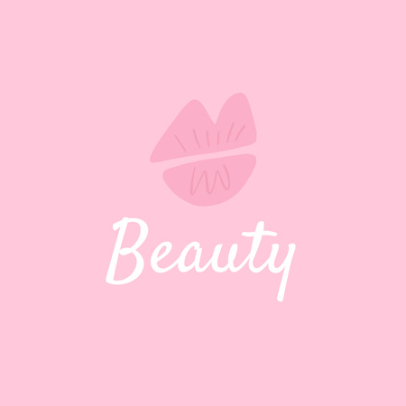 anúncio de salão de beleza com lábios Logo Modelo de Design
