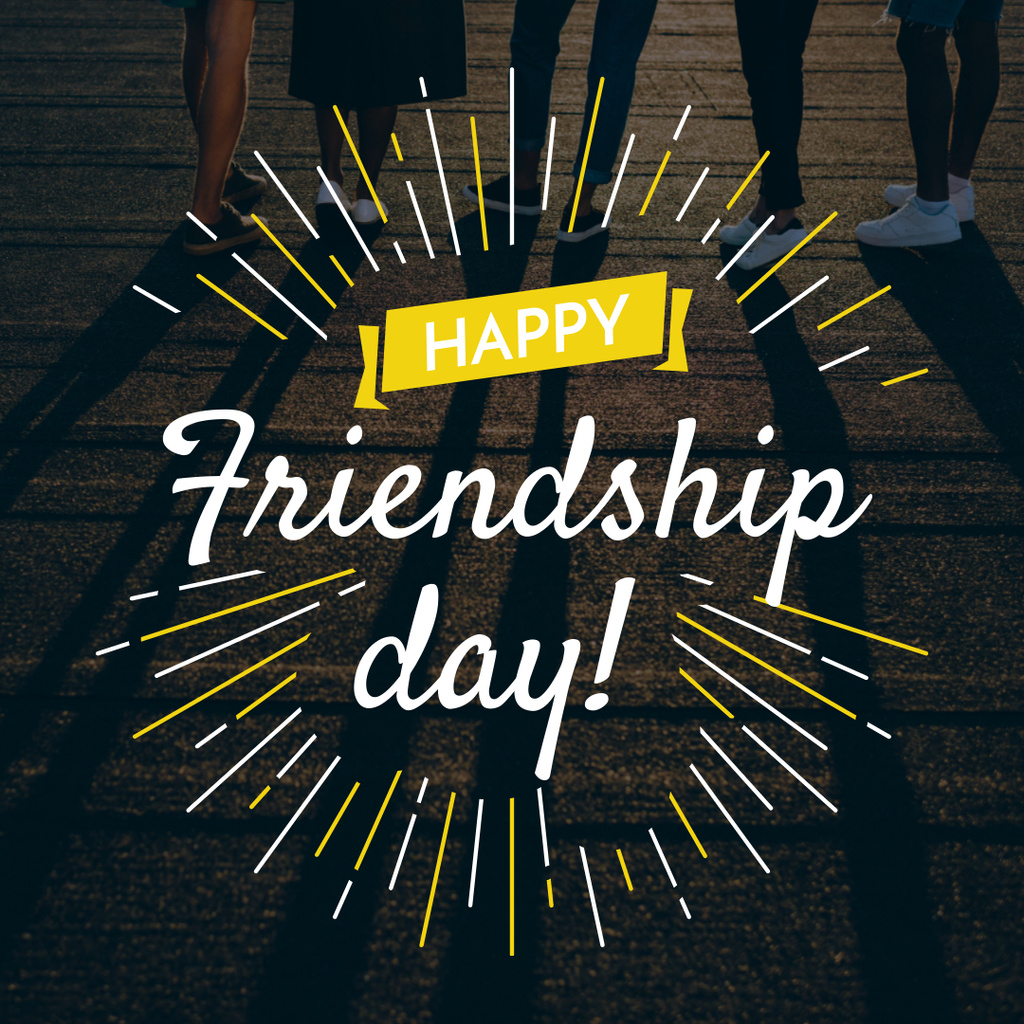 Friendship Day Greeting Young People Together Instagram Πρότυπο σχεδίασης