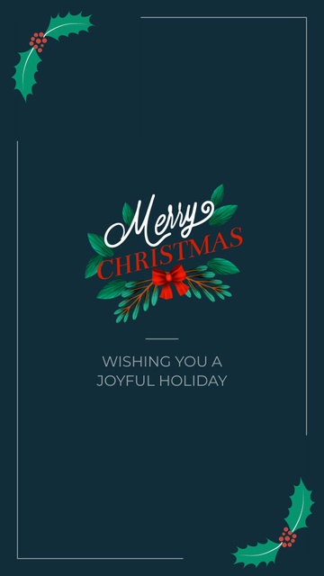 Joyful Christmas Holiday Wishes with Cute Illustration Instagram Video Story – шаблон для дизайну