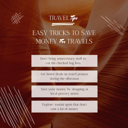 Travel Tricks for Saving Money Instagram Design Template