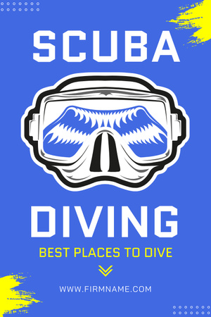 Scuba Diving Ad with Mask Pinterest Design Template
