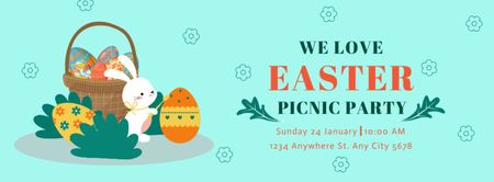 Easter Picnic Party Announcement Facebook cover Design Template