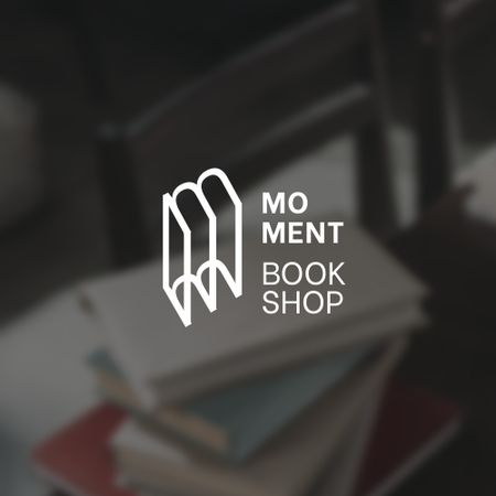 Book Shop Emblem Logo Design Template