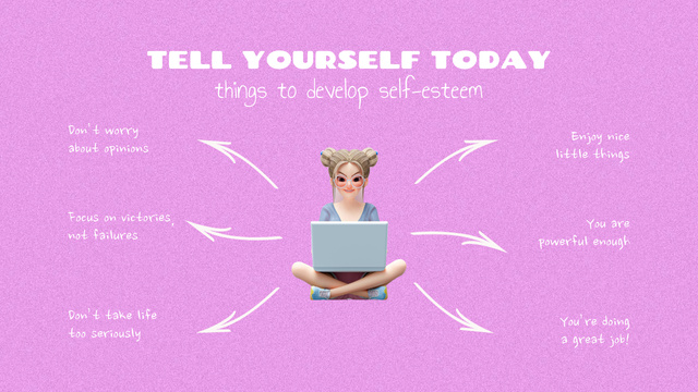 Ontwerpsjabloon van Mind Map van Tips to develop Self-Esteem