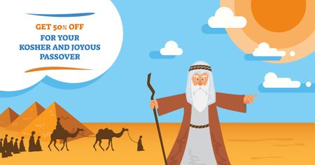 Passover Offer with Religious illustration Facebook AD Design Template