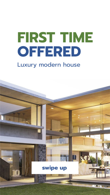 Designvorlage Uptown Real Estate Property Offer with Luxury House für Instagram Story