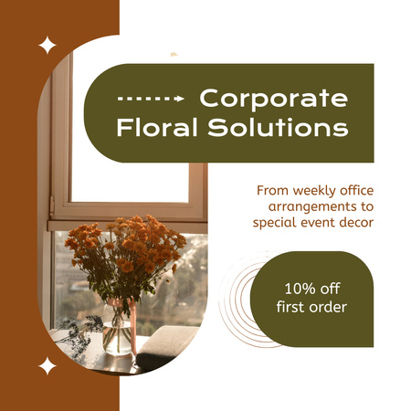 Plantilla de diseño de Soluciones florales corporativas a precios reducidos Instagram AD 