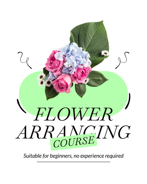 Designvorlage Training Courses on Floristry and Flower Design für Instagram Post Vertical