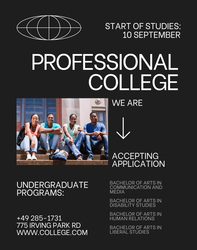 College Apply Announcement Poster 22x28in Design Template