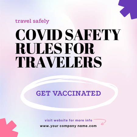Covid Safety Guidelines for Travel Instagramデザインテンプレート