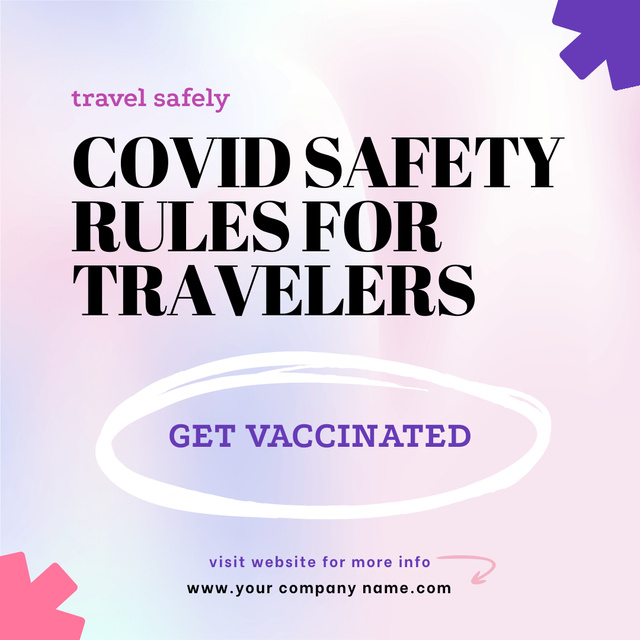 Covid Safety Guidelines for Travel Instagram tervezősablon