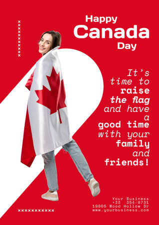 Happy Canada Day Poster Design Template
