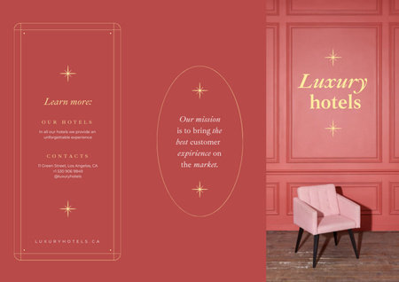 Luxury Hotel Ad with Vintage Chair Brochure Πρότυπο σχεδίασης