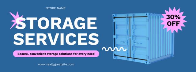 Announcement of Storage Services with Discount Facebook cover Design Template