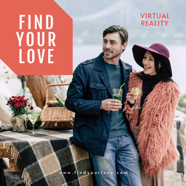 Modèle de visuel Virtual reality dating website - Instagram