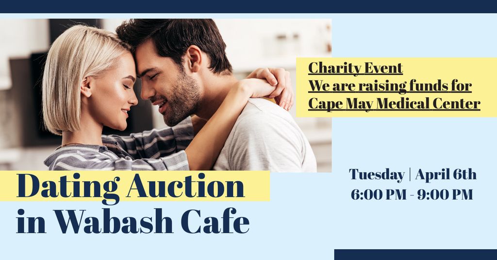Unforgettable Dating Charity Auction Annoucement Facebook AD Πρότυπο σχεδίασης