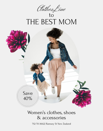 Platilla de diseño Women's Clothes and Accessories Sale on Mother's Day Poster 22x28in
