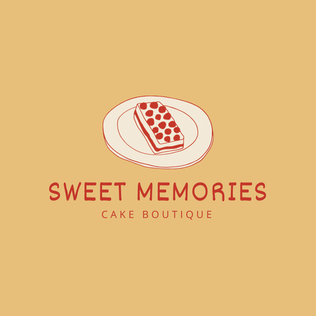 Designvorlage Sweet Cakes Shop für Logo 1080x1080px