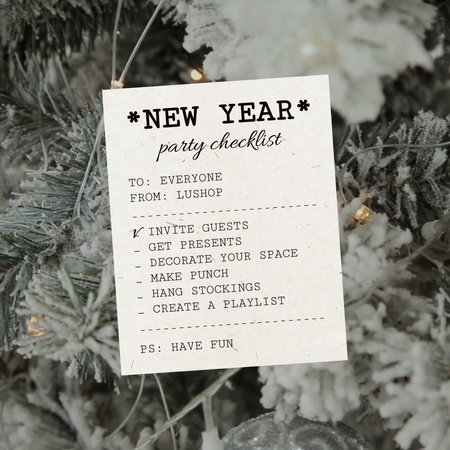 Platilla de diseño New Year Party Checklist Animated Post