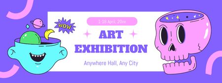 Ontwerpsjabloon van Ticket van Contemporary Art Exhibition Announcement