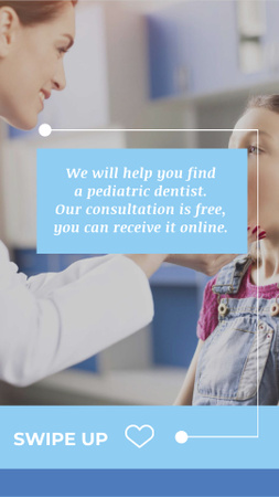 Modèle de visuel promotion clinique dentaire avec enfant au check-up - Instagram Story