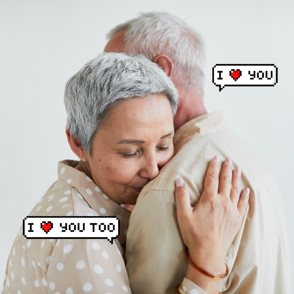 Cute Elder Couple in Love Instagram Design Template
