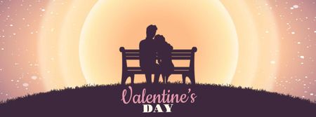 Couple enjoying the Sunset on the Valentine's Day Facebook Video cover Design Template