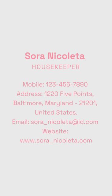 Cleaning Services Ad with Pink Detergent Business Card US Vertical Design Template