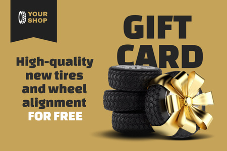 Template di design Nuovi pneumatici per auto Gift Certificate
