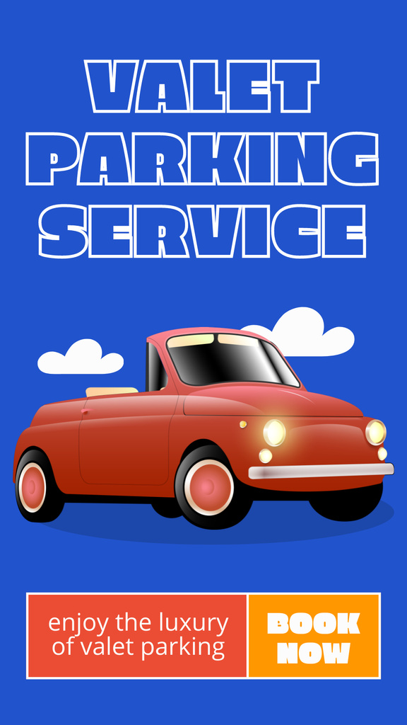 Plantilla de diseño de Valet Parking Services with Cute Cabriolet Instagram Story 