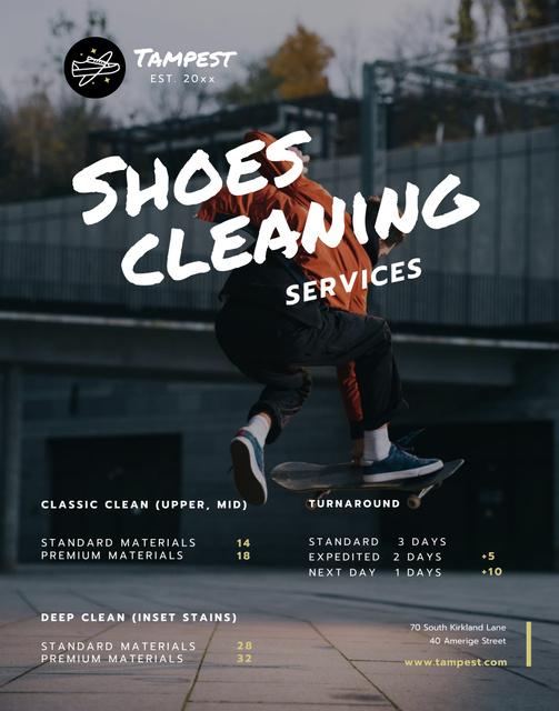 Highly Professional Sneakers Cleaning Services Offer Poster 22x28in Design Template