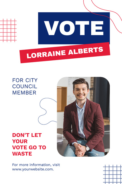Candidacy of Young Man in City Elections Pinterest Design Template