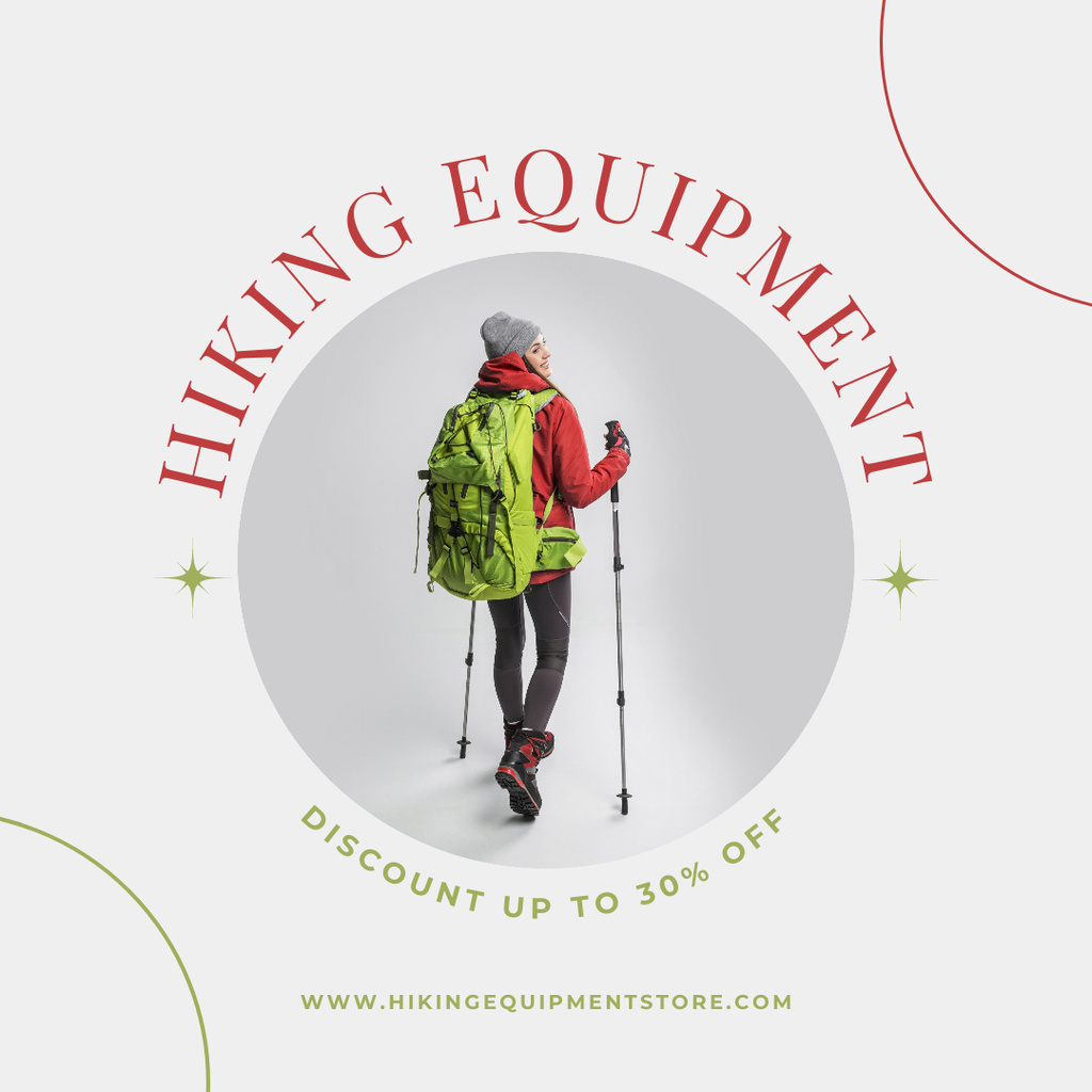 Camping and Hiking Gear Sale Offer Instagram ADデザインテンプレート