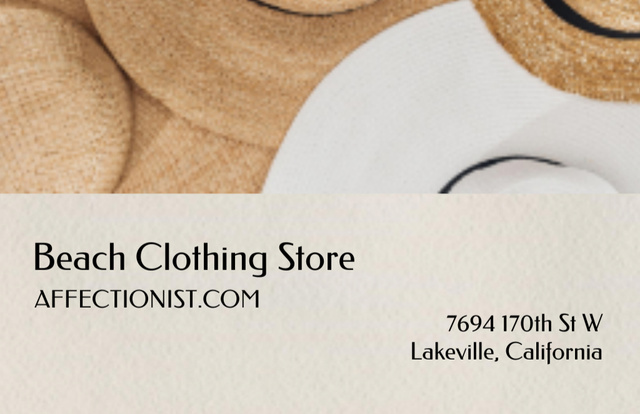 Beachwear Store Advertisement Business Card 85x55mm – шаблон для дизайну