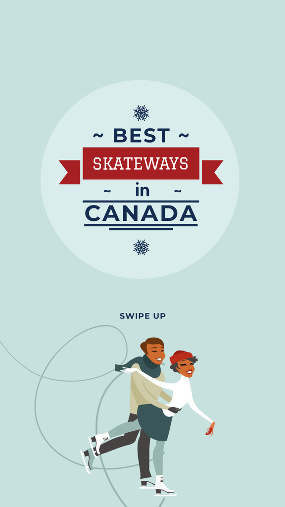 Designvorlage People doing Winter activities in Canada für Instagram Story