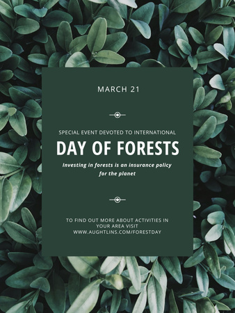 Ekologické aktivity na Den lesů Poster US Šablona návrhu