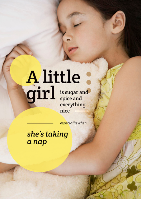 Modèle de visuel Cute little girl sleeping - Poster