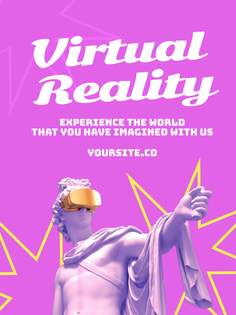 Plantilla de diseño de Virtual Museum Tour Ad Poster US 