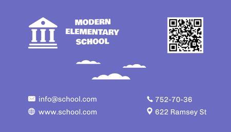 Advertising Modern Elementary School Business Card US Design Template