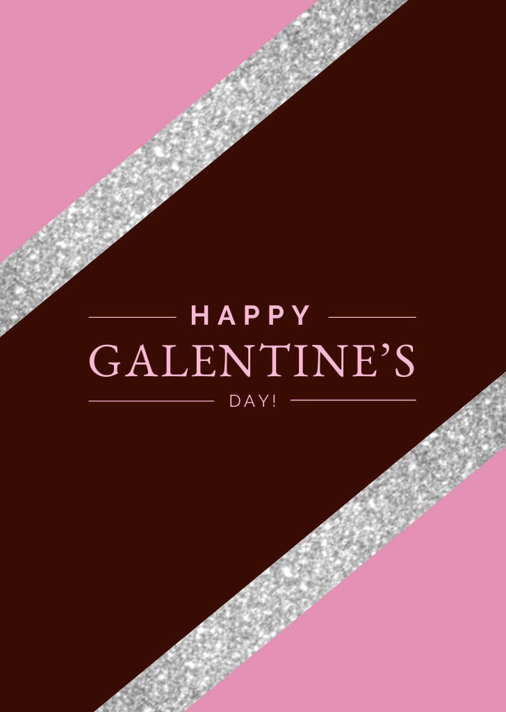 Galentine's Day Greeting Postcard A6 Vertical Design Template