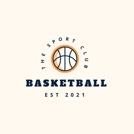 Emblem of Basketball Sport Club Logo Design Template