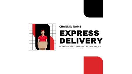 Designvorlage Expresszustellung von Kartons und Paketen für Youtube