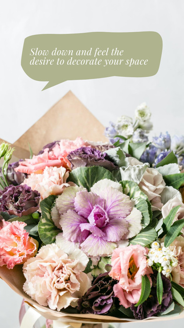 Bouquet of Tender Flowers Instagram Story Modelo de Design