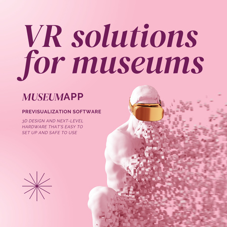 virtuální muzeum reklama Animated Post Šablona návrhu