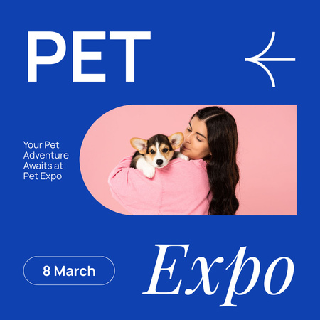 Adventurous Pet Expo Announcement With Puppies Animated Post Design Template