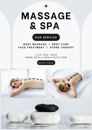 Hot Stone Massage Therapy Advertisement Flayer Design Template