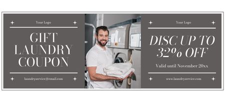 Platilla de diseño Discount Voucher for Laundry Services Coupon 3.75x8.25in