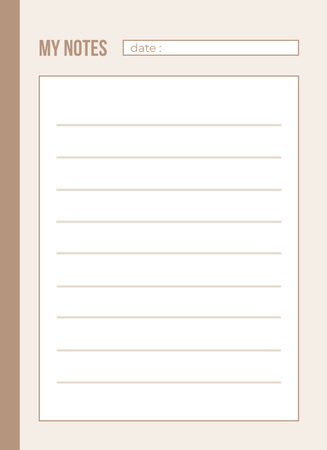 Minimalist Conservative Daily Notes in Brown Notepad 4x5.5in Design Template